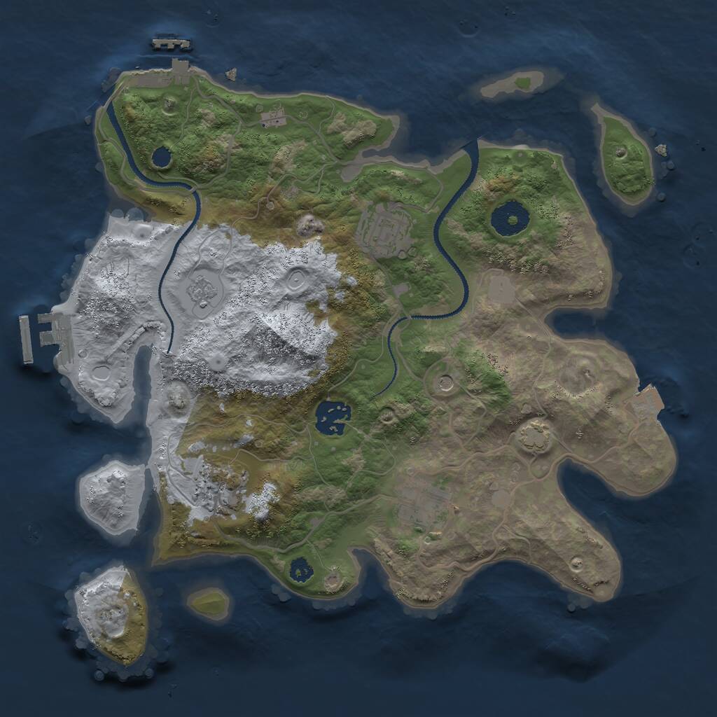 Rust Map: Procedural Map, Size: 3000, Seed: 4532970, 10 Monuments