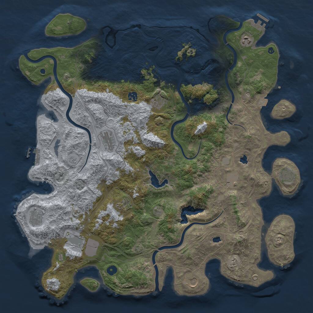 Rust Map: Procedural Map, Size: 4800, Seed: 2024, 17 Monuments