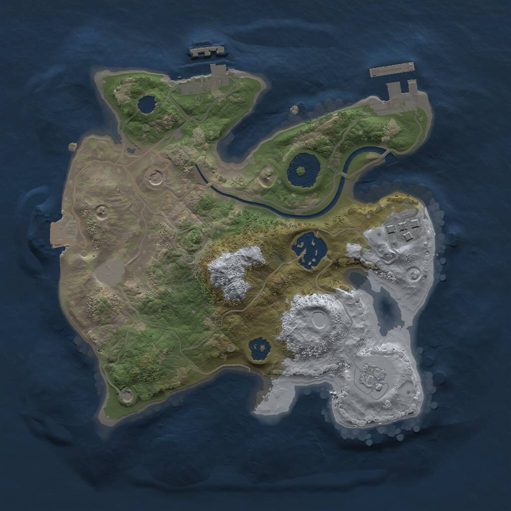 Rust Map: Procedural Map, Size: 2300, Seed: 362642803, 7 Monuments