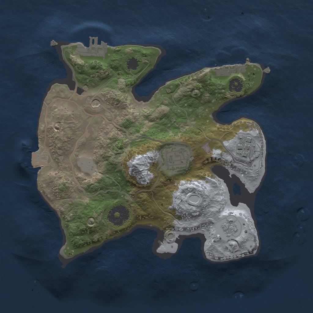 Rust Map: Procedural Map, Size: 2300, Seed: 362642803, 9 Monuments