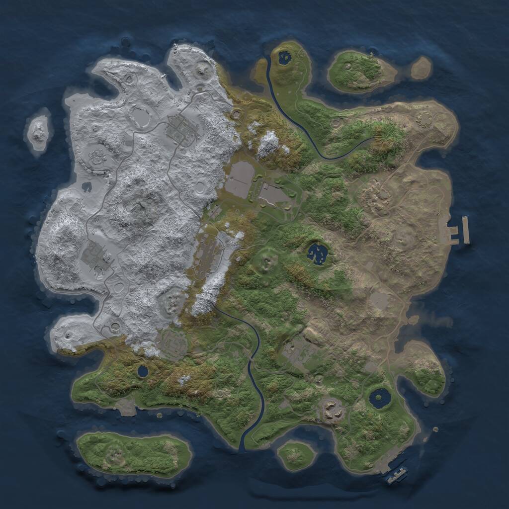 Rust Map: Procedural Map, Size: 3750, Seed: 138430796, 15 Monuments