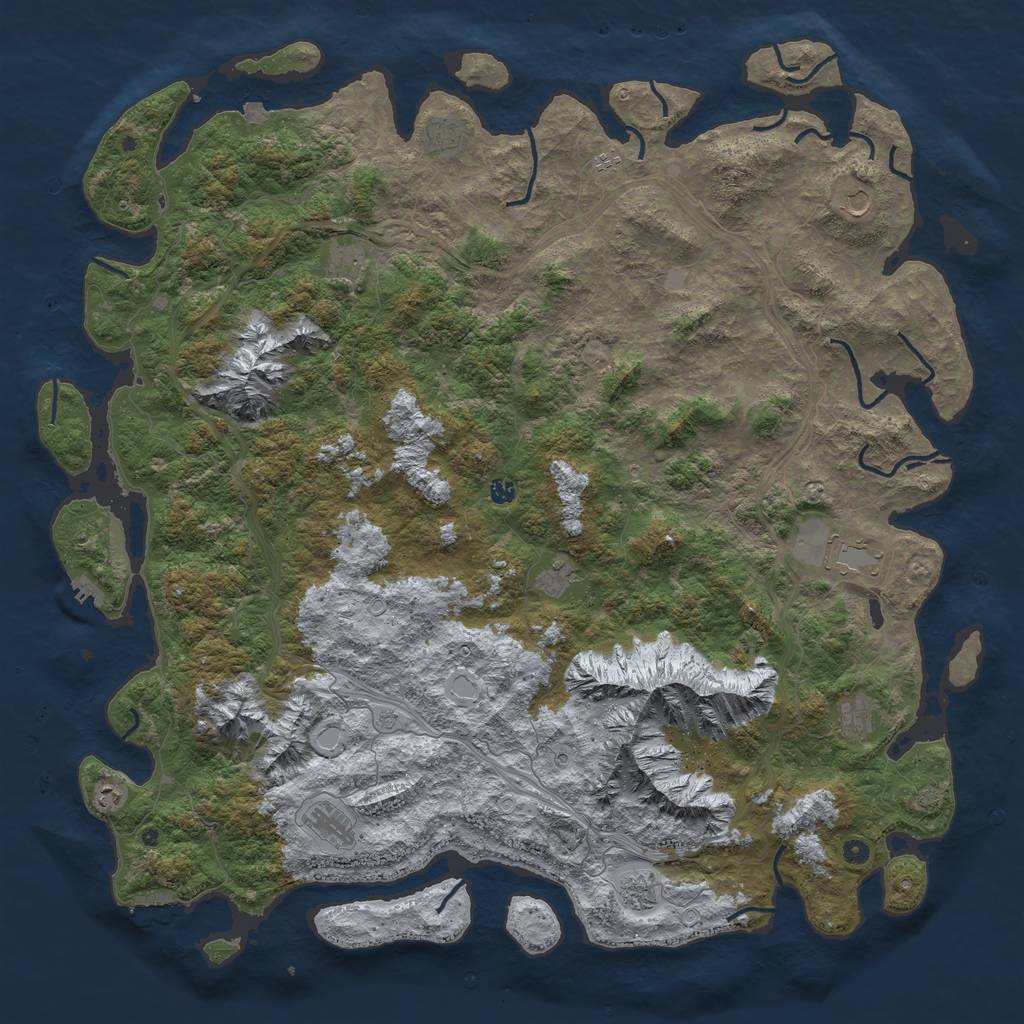 Rust Map: Procedural Map, Size: 6000, Seed: 1979616296, 19 Monuments