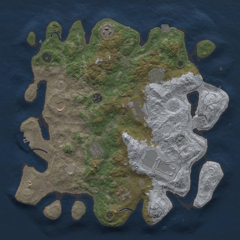 Rust Map: Procedural Map, Size: 3750, Seed: 980338, 17 Monuments