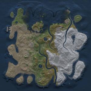 Thumbnail Rust Map: Procedural Map, Size: 3750, Seed: 980338, 14 Monuments