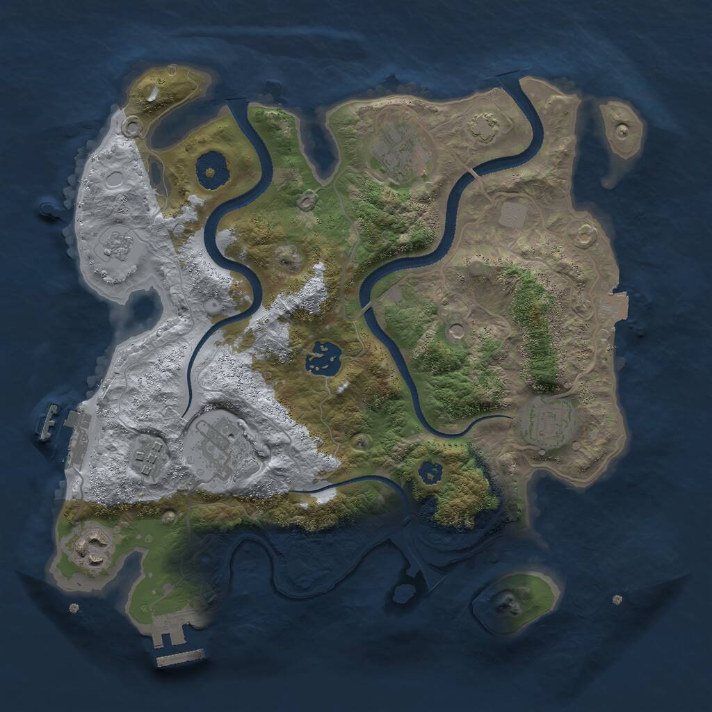 Rust Map: Procedural Map, Size: 3000, Seed: 354959270, 12 Monuments