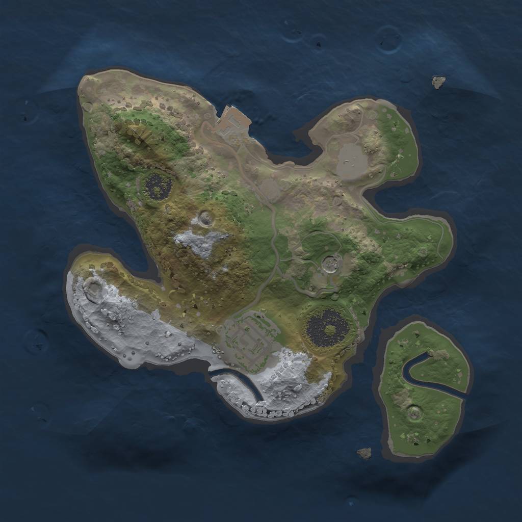 Rust Map: Procedural Map, Size: 2000, Seed: 727272, 5 Monuments