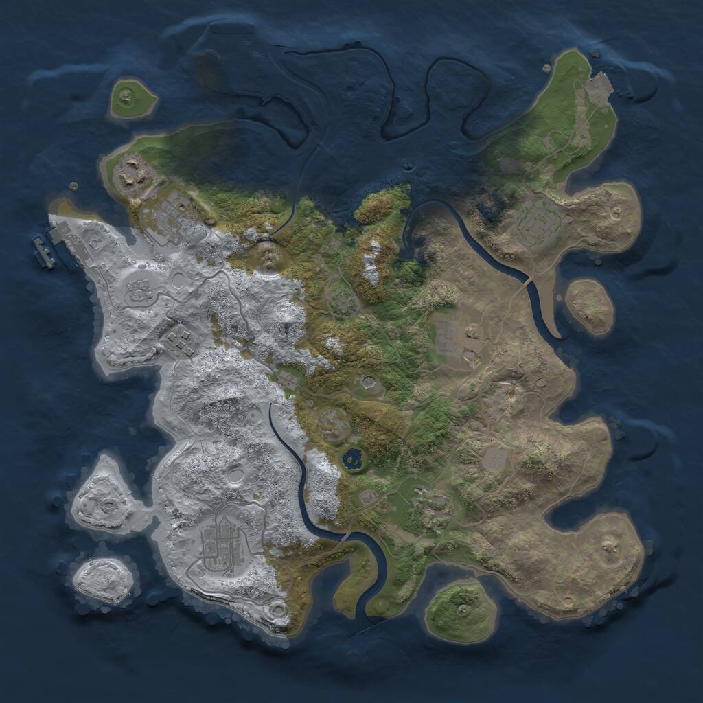Rust Map: Procedural Map, Size: 3400, Seed: 20198647, 13 Monuments