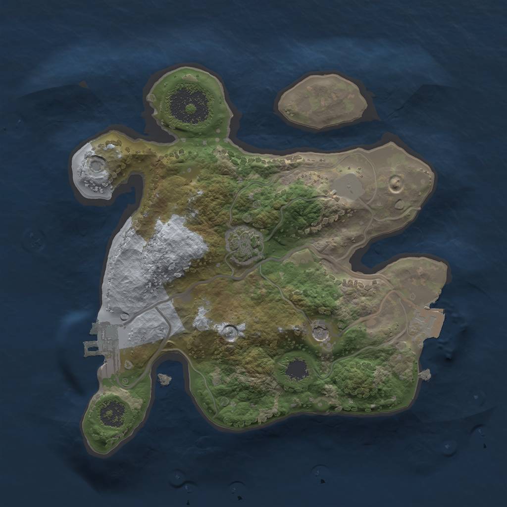 Rust Map: Procedural Map, Size: 2000, Seed: 1632294526, 6 Monuments