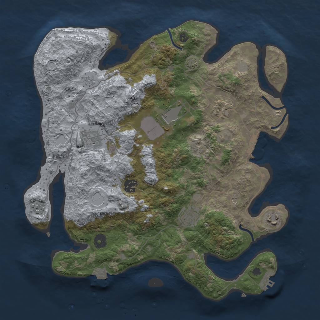 Rust Map: Procedural Map, Size: 3500, Seed: 316022023, 15 Monuments