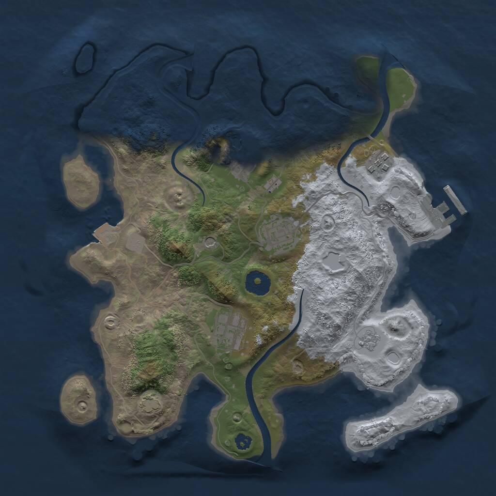Rust Map: Procedural Map, Size: 3000, Seed: 757954129, 9 Monuments