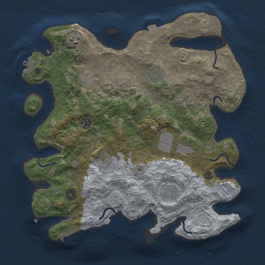 Rust Map: Procedural Map, Size: 3500, Seed: 603062145, 15 Monuments
