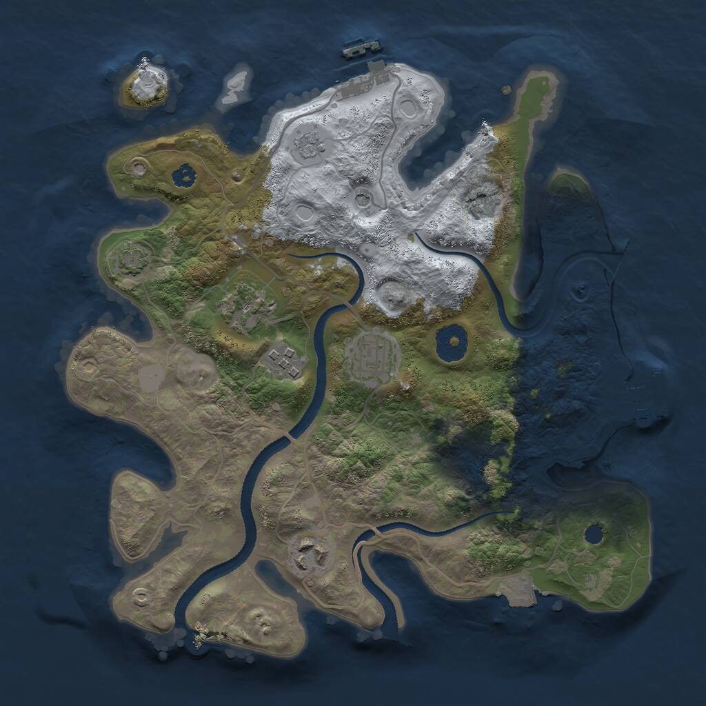 Rust Map: Procedural Map, Size: 3000, Seed: 1388266798, 10 Monuments