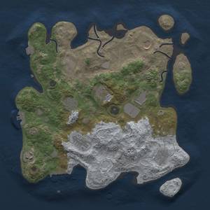 Thumbnail Rust Map: Procedural Map, Size: 3500, Seed: 1914945314, 16 Monuments