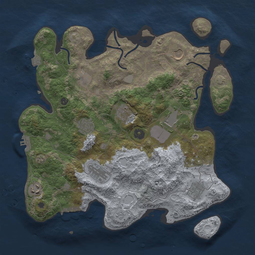 Rust Map: Procedural Map, Size: 3500, Seed: 1914945314, 16 Monuments