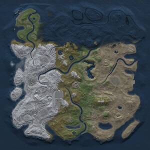 Thumbnail Rust Map: Procedural Map, Size: 4500, Seed: 419478500, 14 Monuments