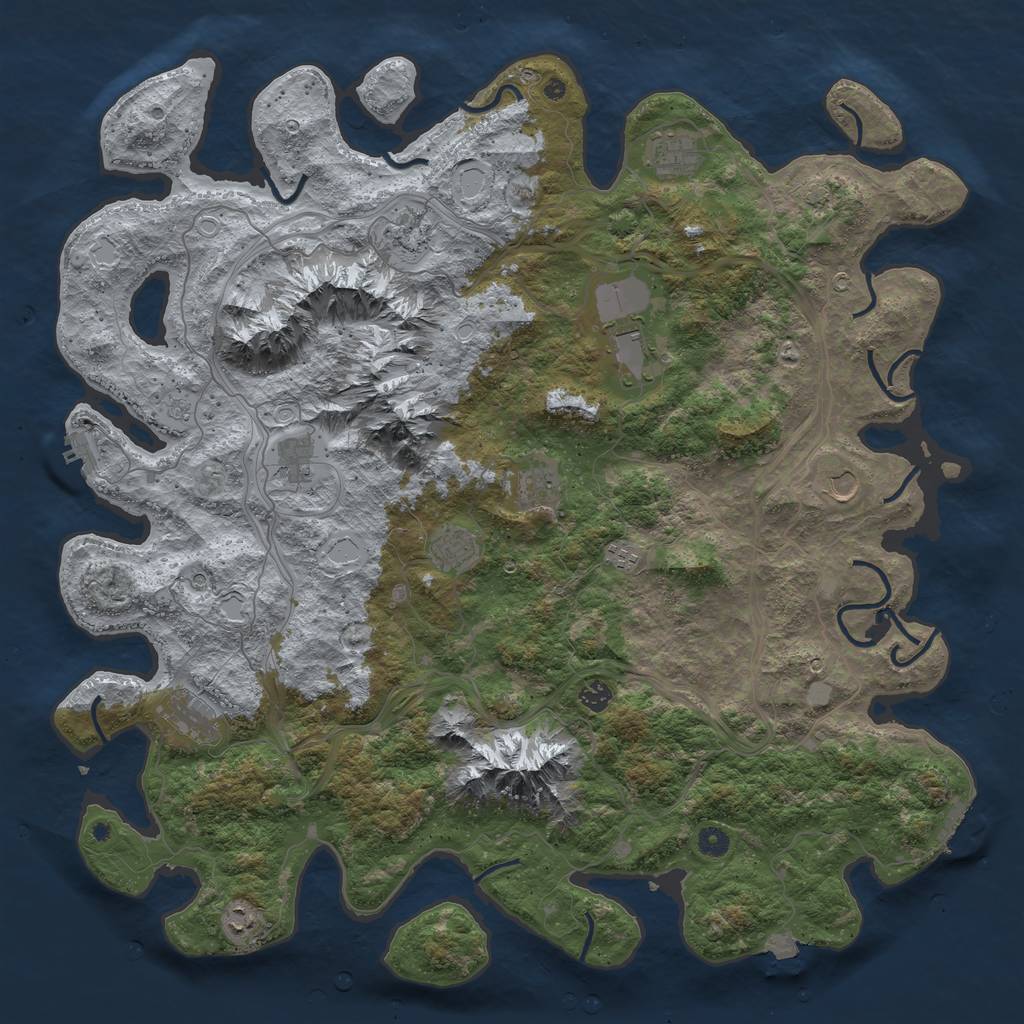 Rust Map: Procedural Map, Size: 5000, Seed: 439268920, 19 Monuments