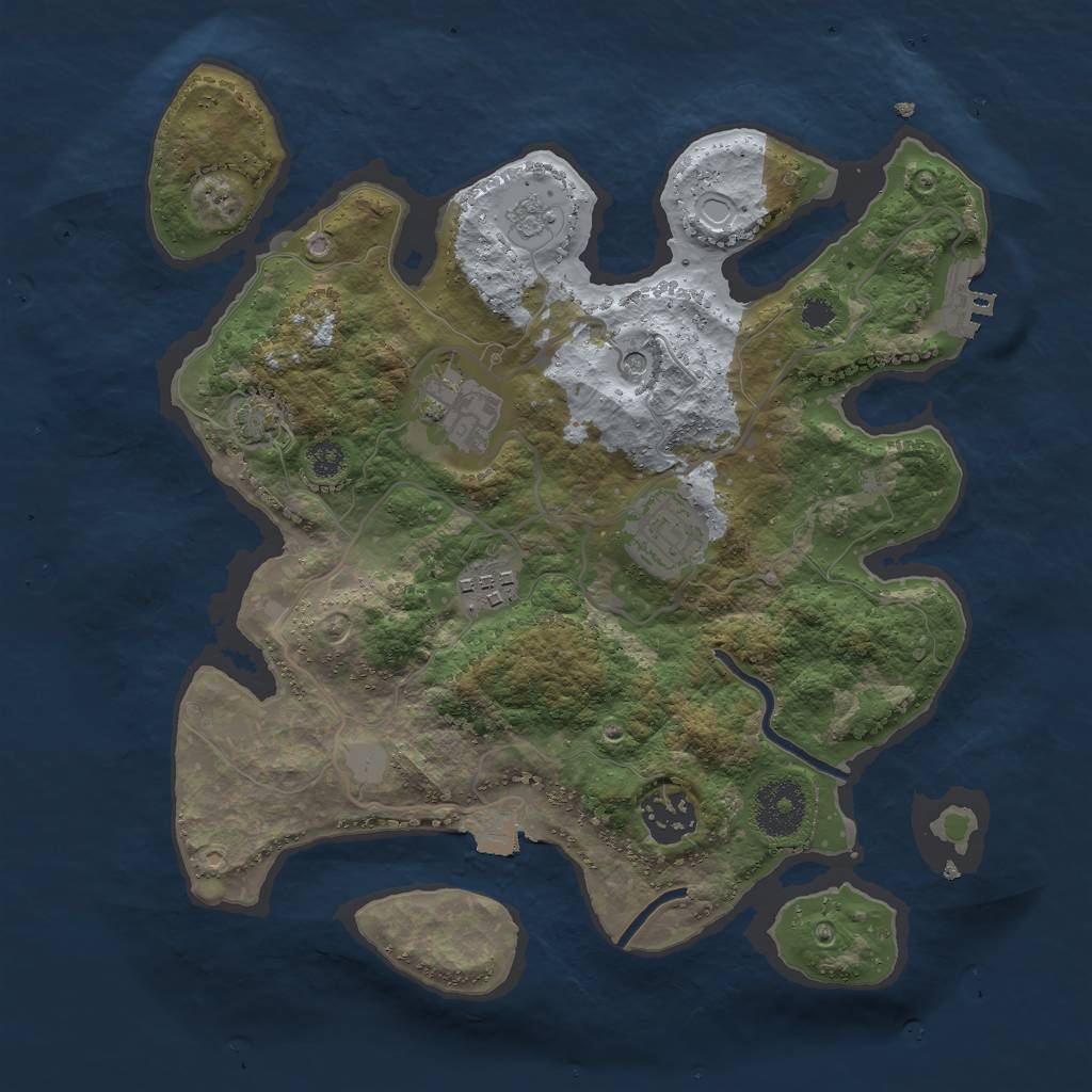 Rust Map: Procedural Map, Size: 3000, Seed: 455, 11 Monuments
