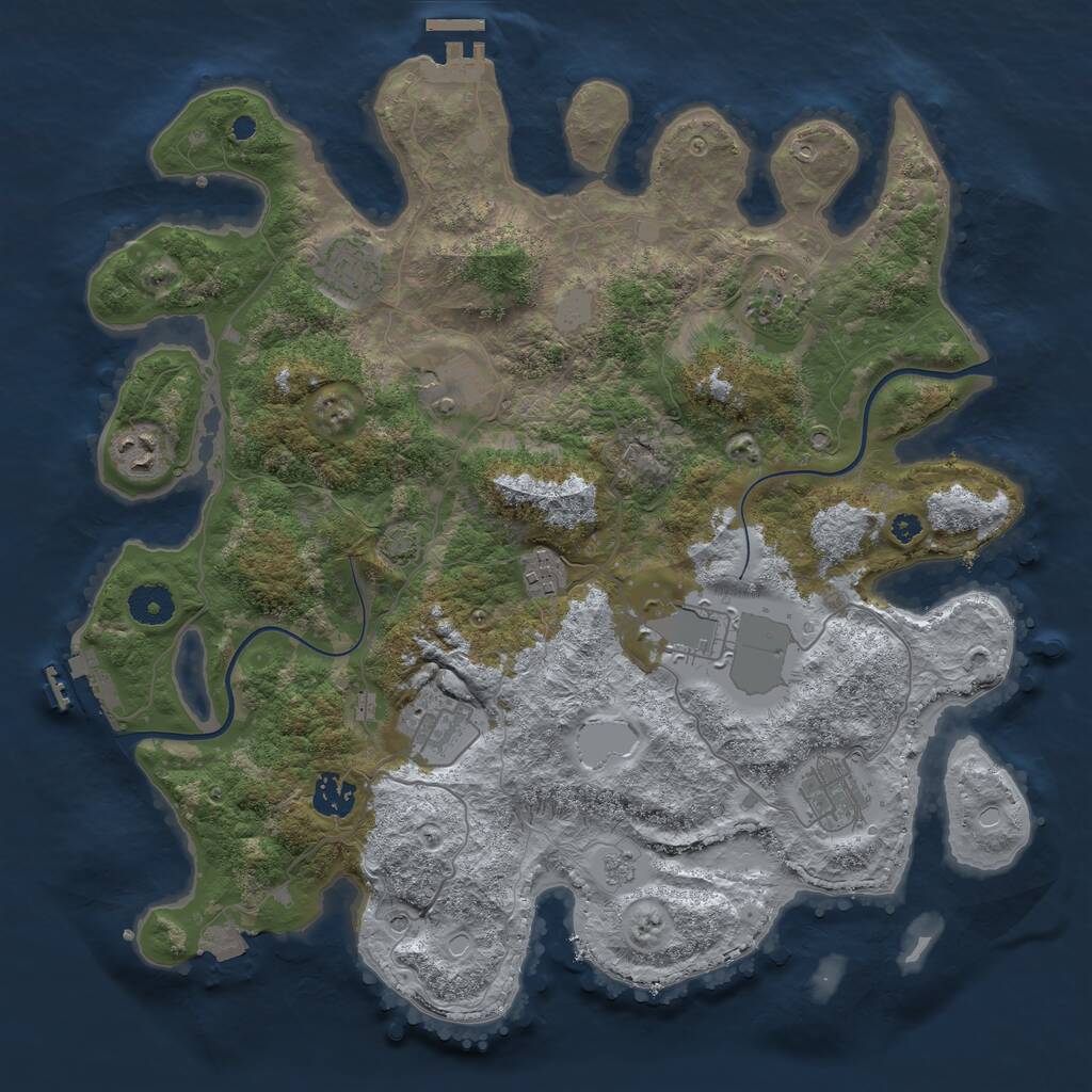 Rust Map: Procedural Map, Size: 3750, Seed: 572405728, 15 Monuments