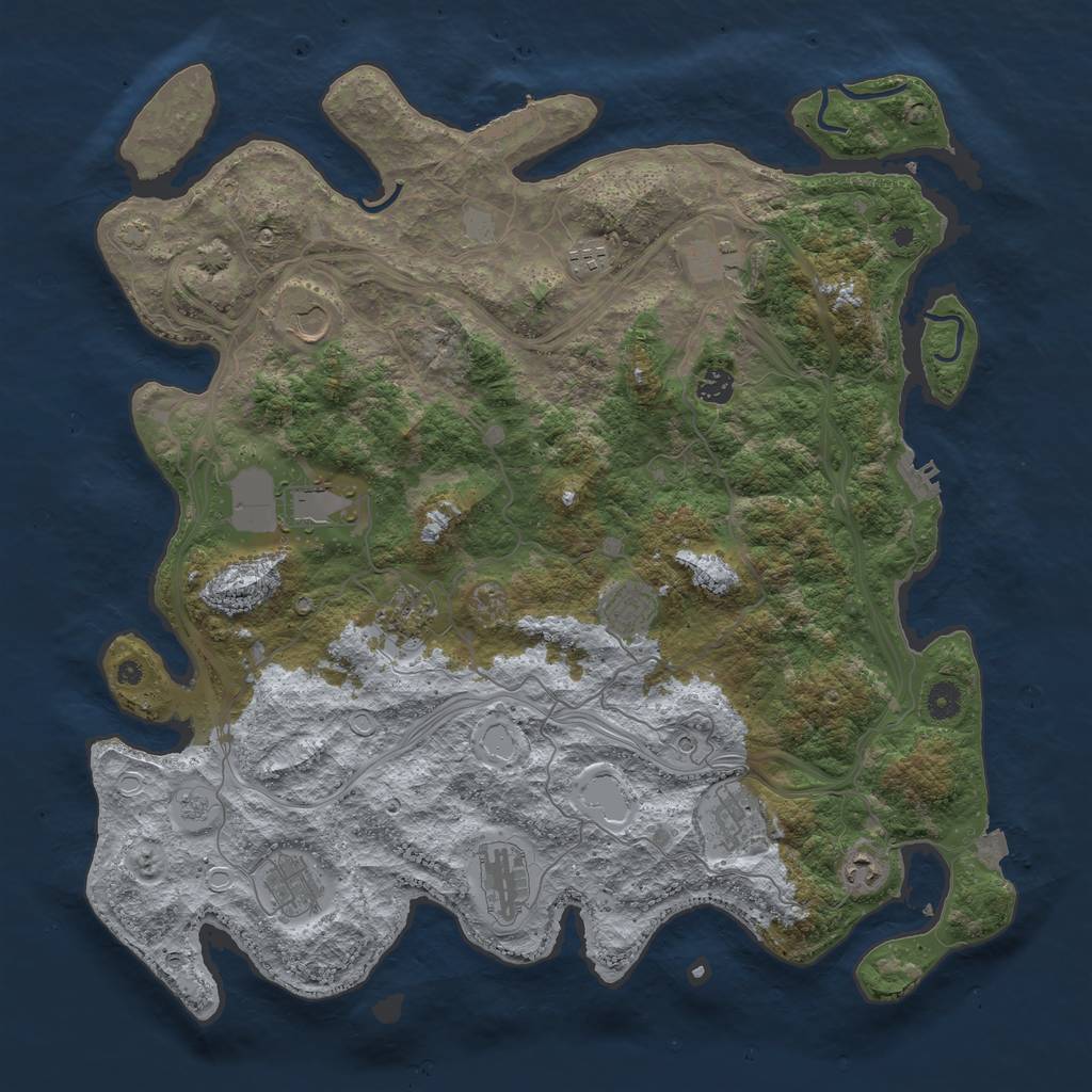 Rust Map: Procedural Map, Size: 4500, Seed: 161, 19 Monuments