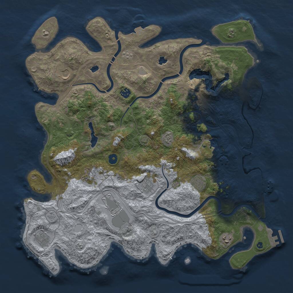 Rust Map: Procedural Map, Size: 4500, Seed: 161, 15 Monuments
