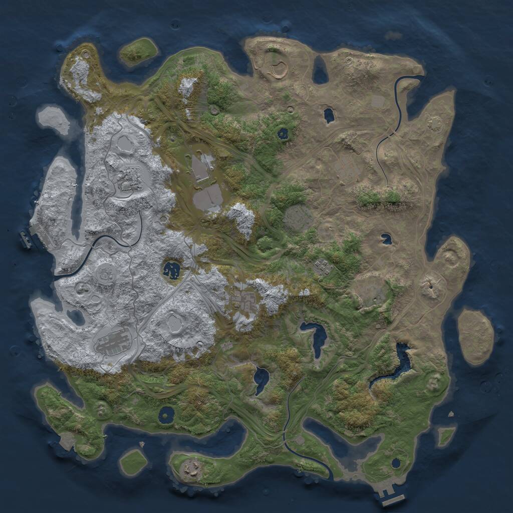 Rust Map: Procedural Map, Size: 4500, Seed: 2524589, 17 Monuments