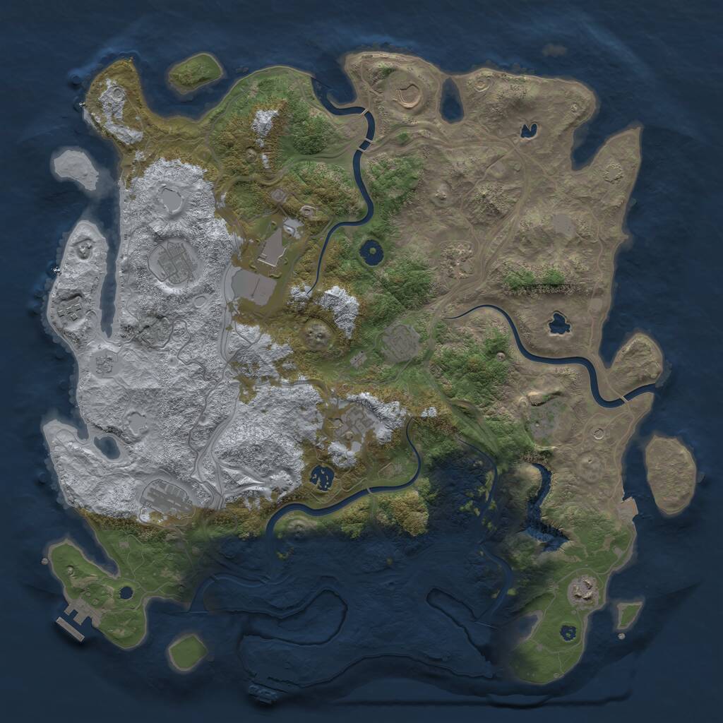 Rust Map: Procedural Map, Size: 4500, Seed: 2524589, 17 Monuments