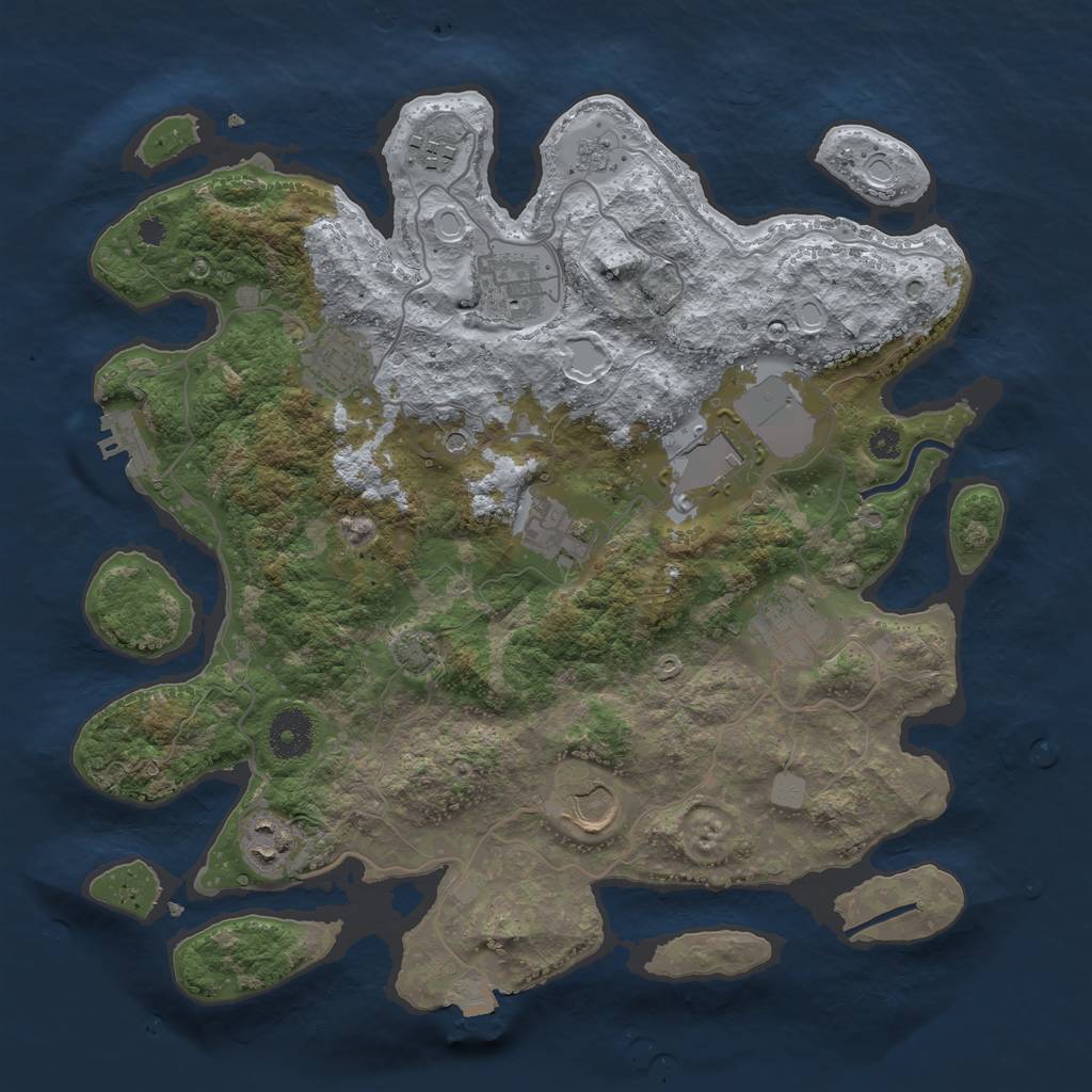 Rust Map: Procedural Map, Size: 3500, Seed: 1210091672, 15 Monuments