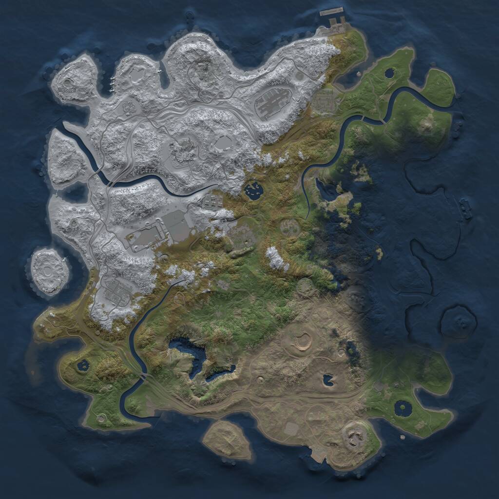 Rust Map: Procedural Map, Size: 4250, Seed: 1643104115, 16 Monuments