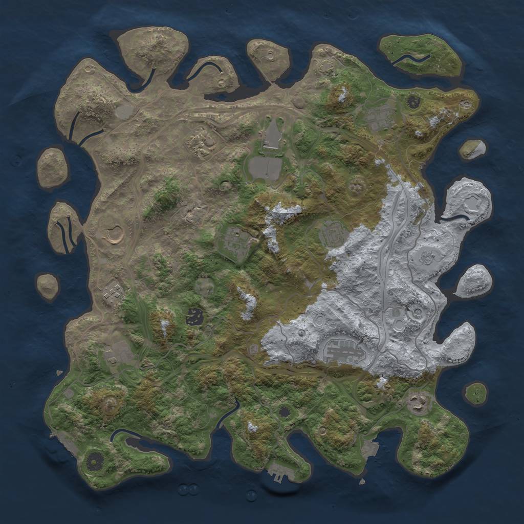 Rust Map: Procedural Map, Size: 4250, Seed: 2046843357, 19 Monuments