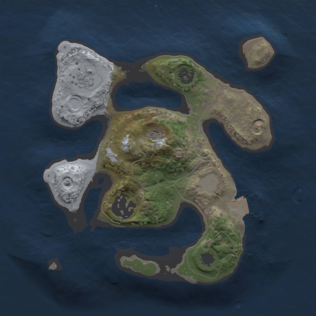 Rust Map: Procedural Map, Size: 2000, Seed: 3532, 6 Monuments