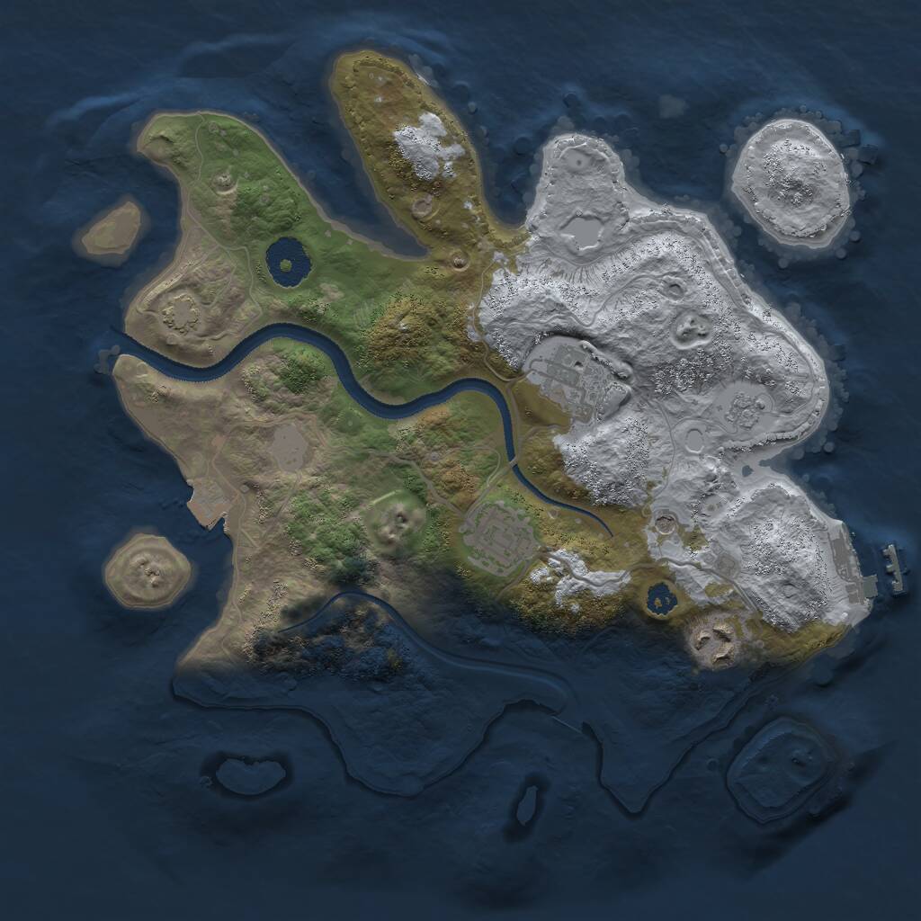 Rust Map: Procedural Map, Size: 3000, Seed: 1508907182, 8 Monuments