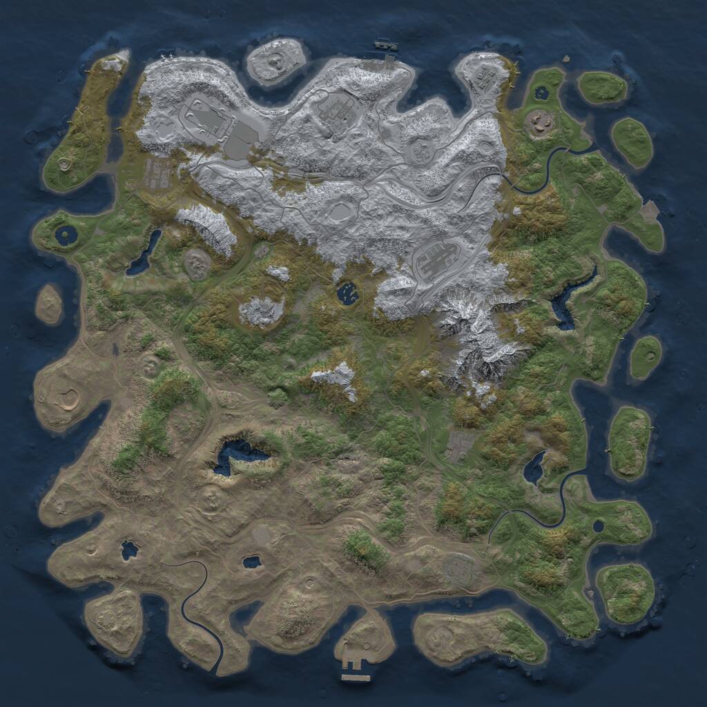 Rust Map: Procedural Map, Size: 5000, Seed: 1986478976, 17 Monuments