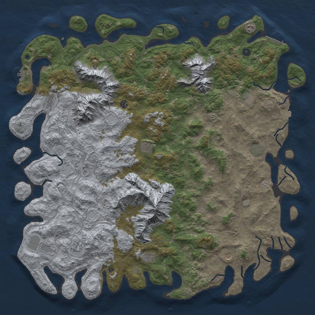 Rust Map: Procedural Map, Size: 6000, Seed: 27589252, 19 Monuments