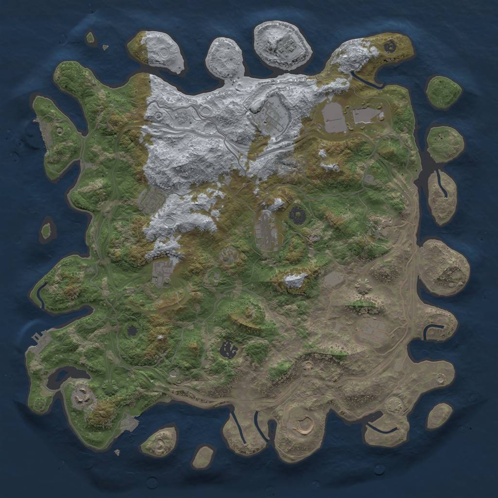 Rust Map: Procedural Map, Size: 4250, Seed: 238625199, 19 Monuments