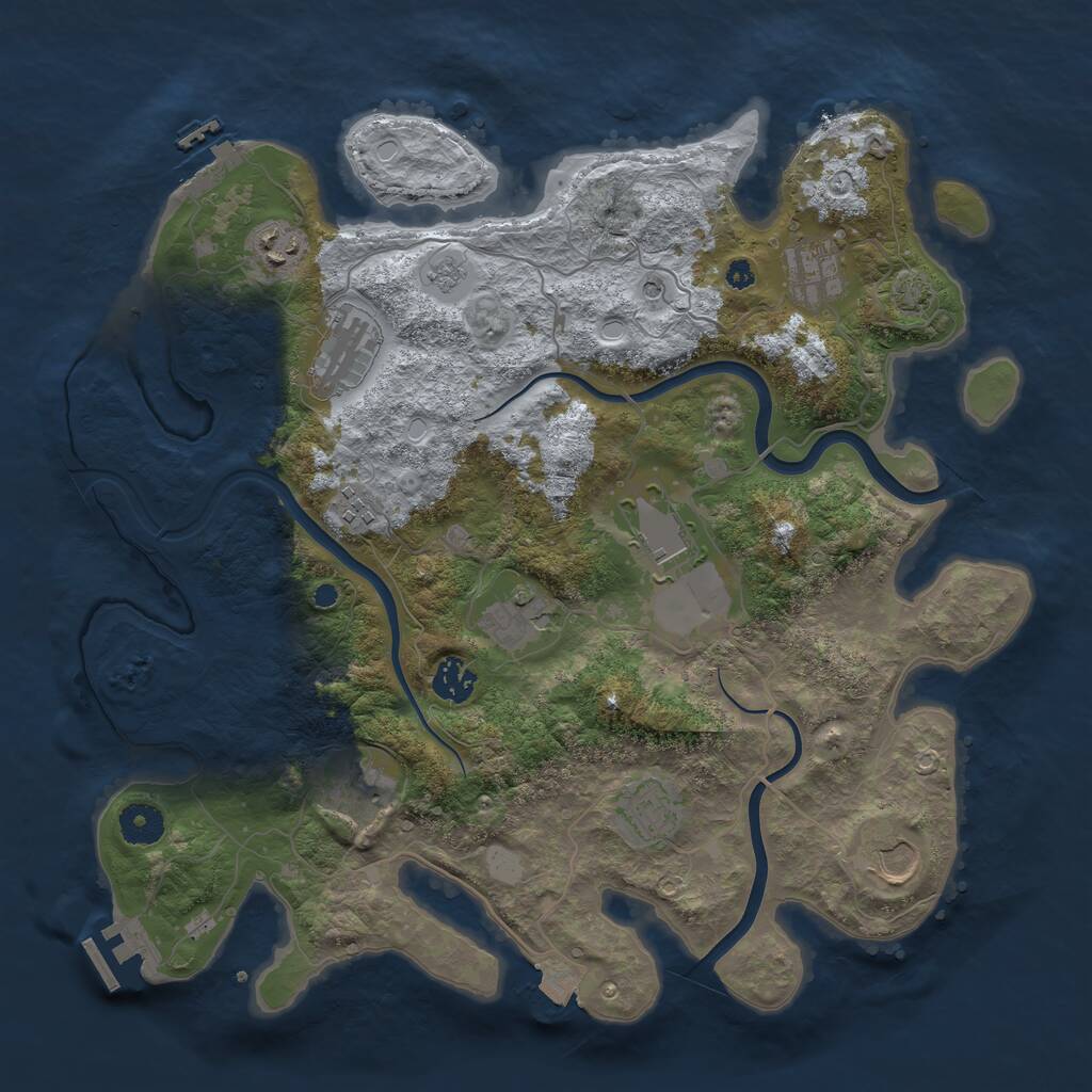 Rust Map: Procedural Map, Size: 3800, Seed: 638155352, 16 Monuments