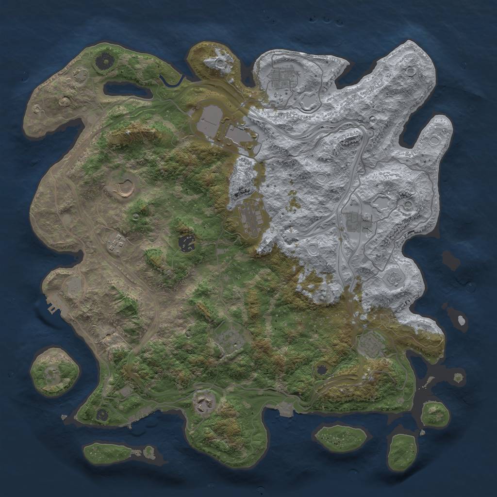 Rust Map: Procedural Map, Size: 4250, Seed: 300716328, 18 Monuments