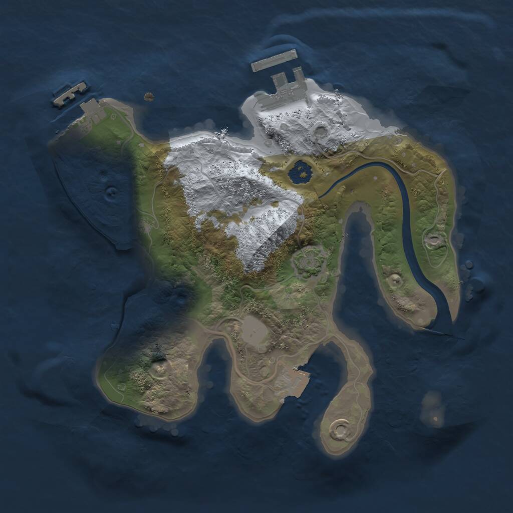 Rust Map: Procedural Map, Size: 2200, Seed: 3789, 4 Monuments