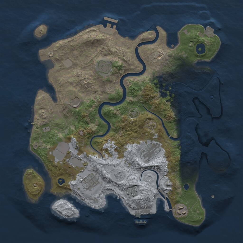 Rust Map: Procedural Map, Size: 3500, Seed: 5486039, 13 Monuments
