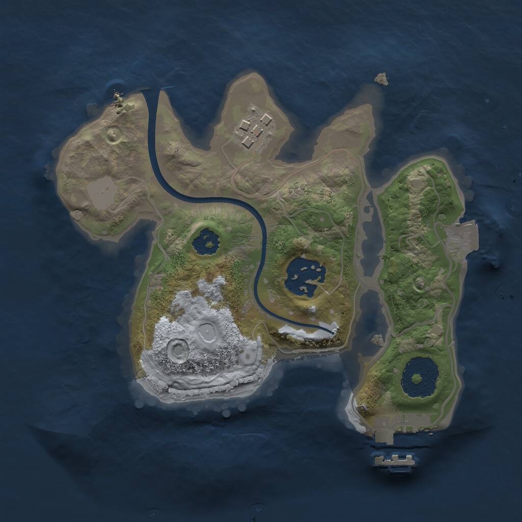 Rust Map: Procedural Map, Size: 2000, Seed: 393066991, 4 Monuments