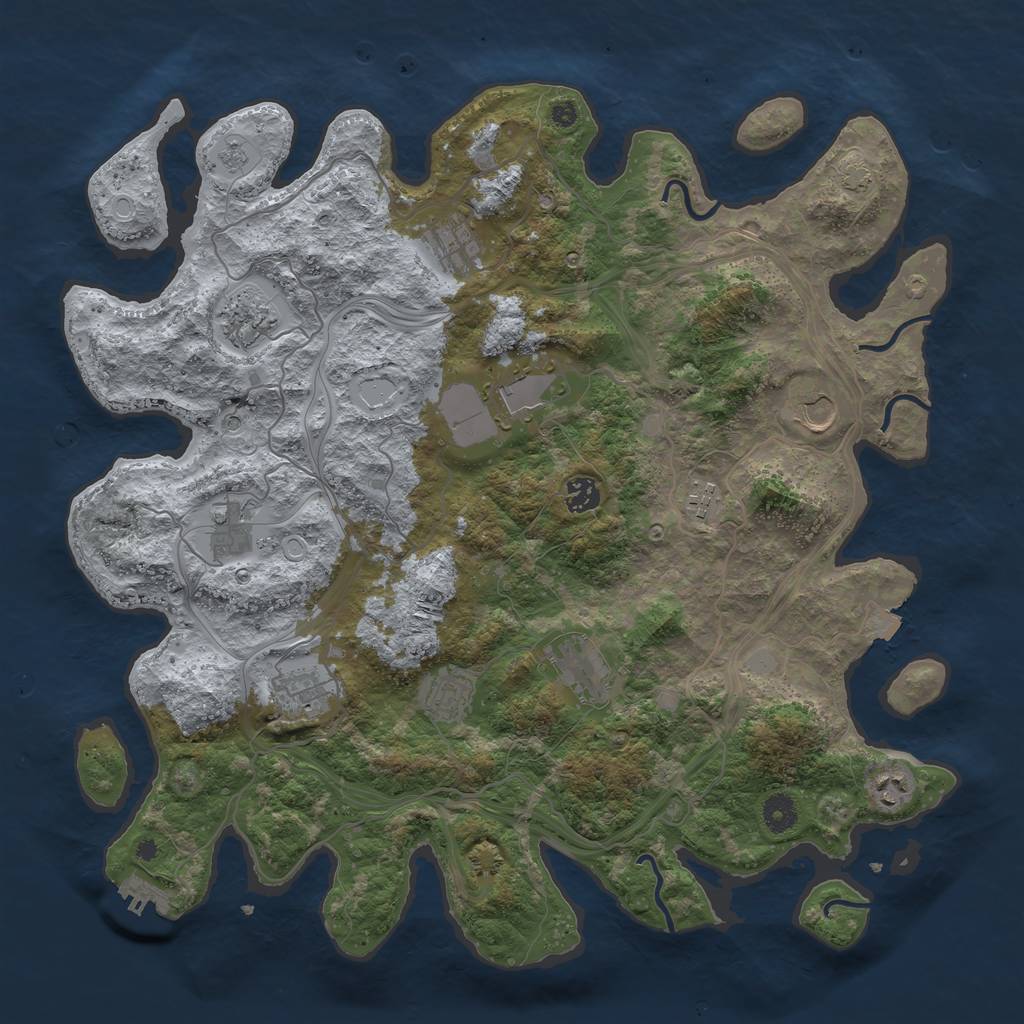 Rust Map: Procedural Map, Size: 4250, Seed: 14545102, 18 Monuments