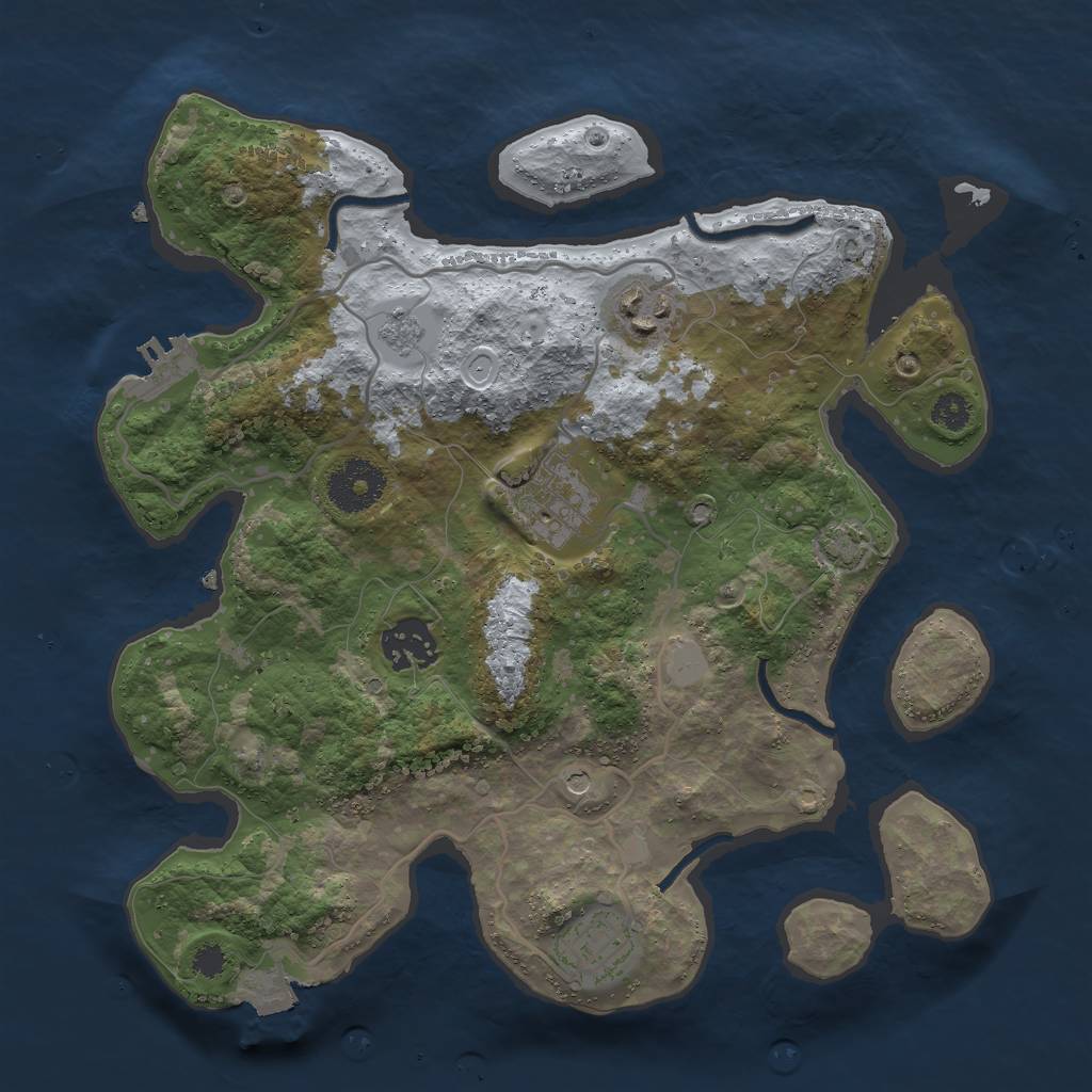 Rust Map: Procedural Map, Size: 3000, Seed: 505134886, 11 Monuments