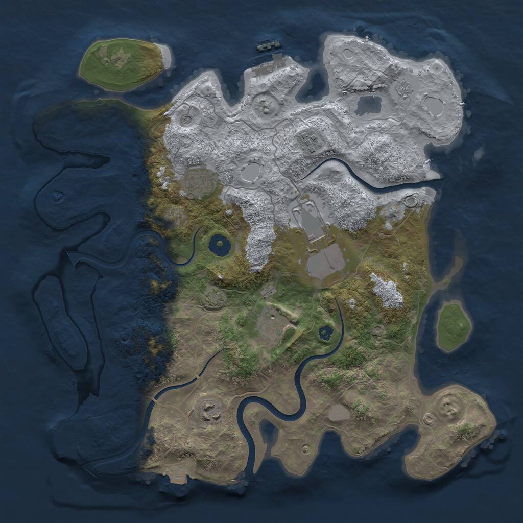 Rust Map: Procedural Map, Size: 3600, Seed: 122, 11 Monuments