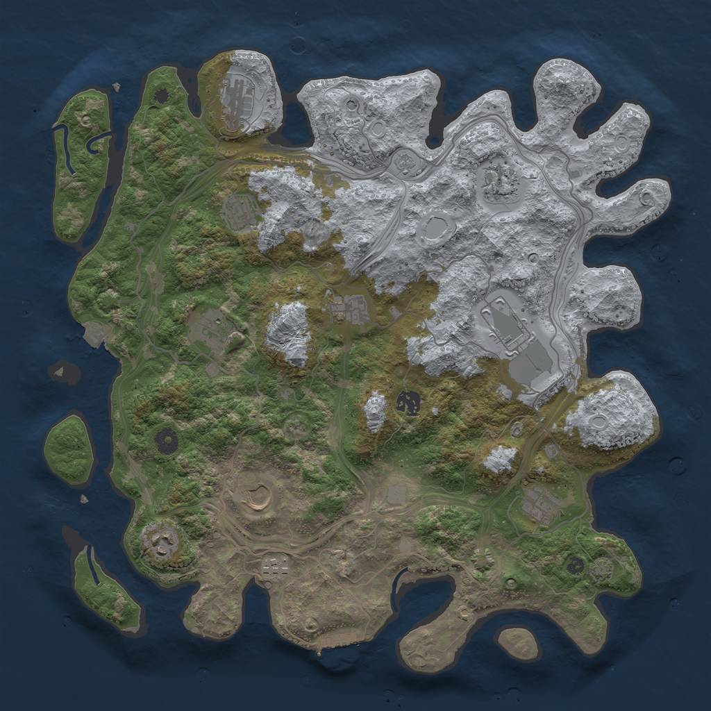 Rust Map: Procedural Map, Size: 4250, Seed: 96872599, 18 Monuments