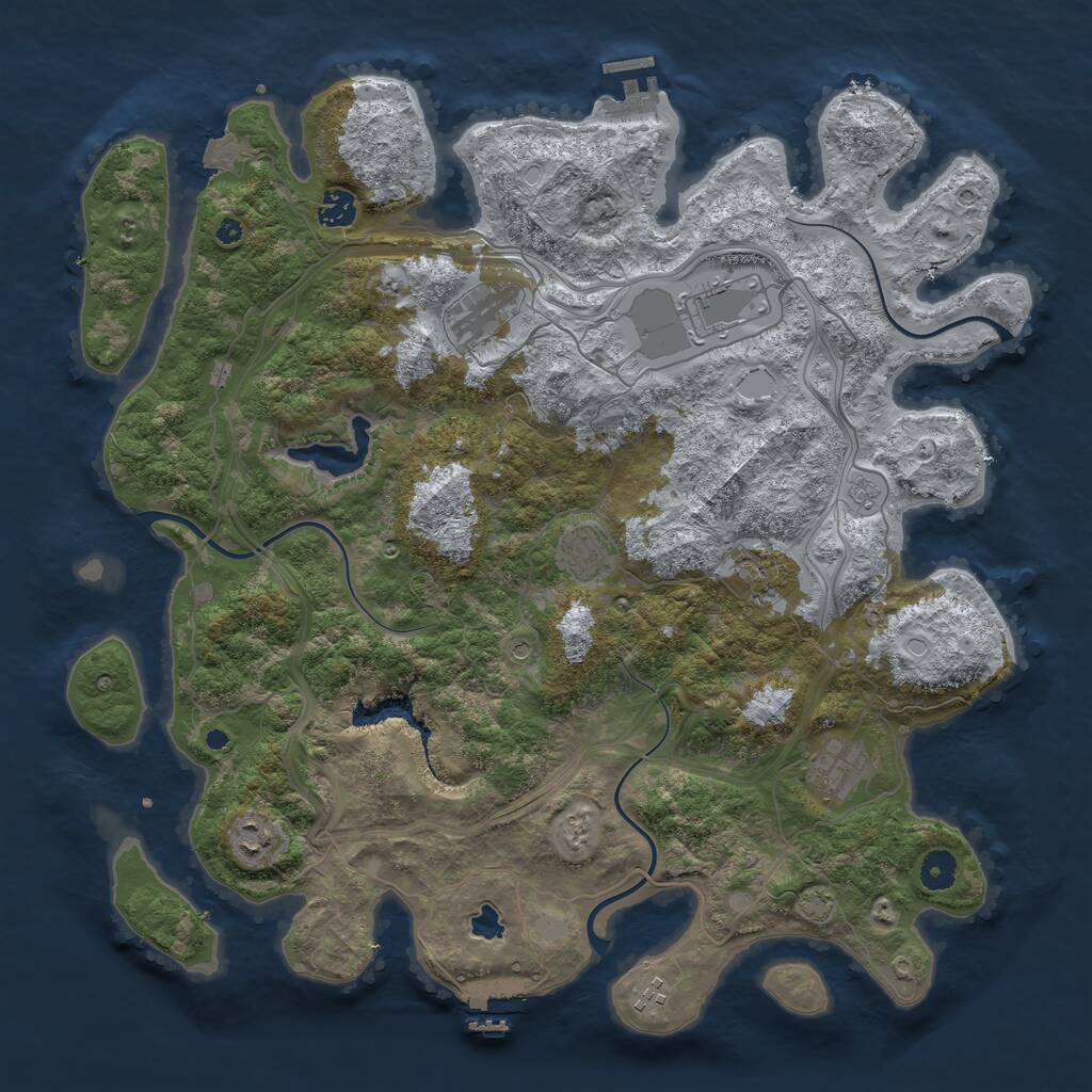 Rust Map: Procedural Map, Size: 4250, Seed: 96872599, 14 Monuments