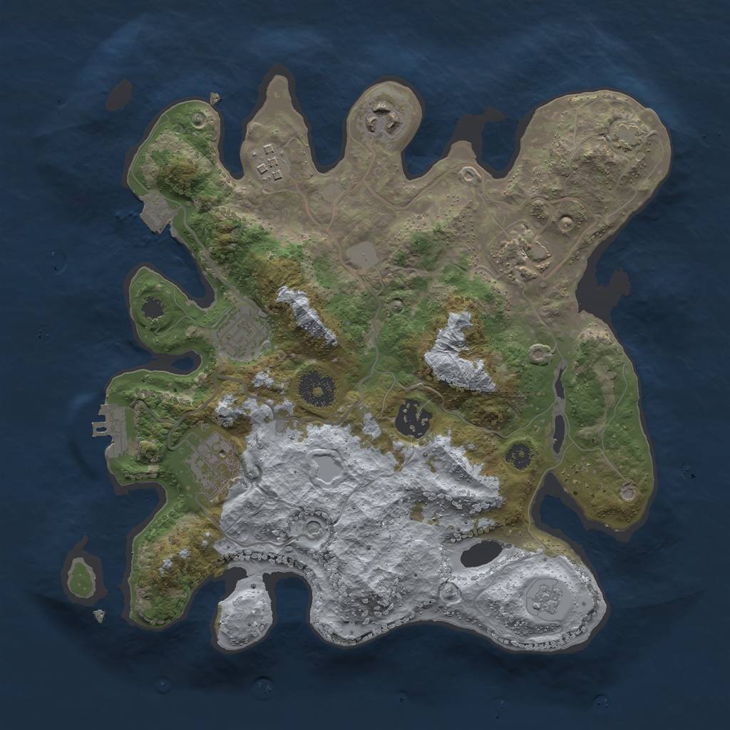Rust Map: Procedural Map, Size: 3000, Seed: 110422942, 13 Monuments