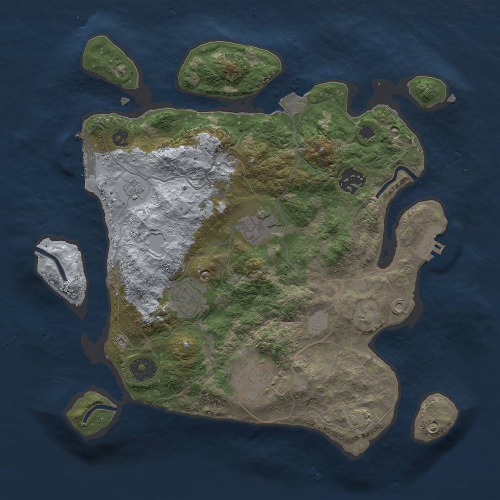 Rust Map: Procedural Map, Size: 3000, Seed: 233043019, 12 Monuments