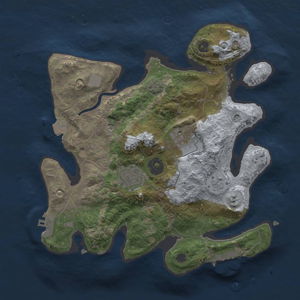Rust Map: Procedural Map, Size: 2700, Seed: 1095841117, 10 Monuments