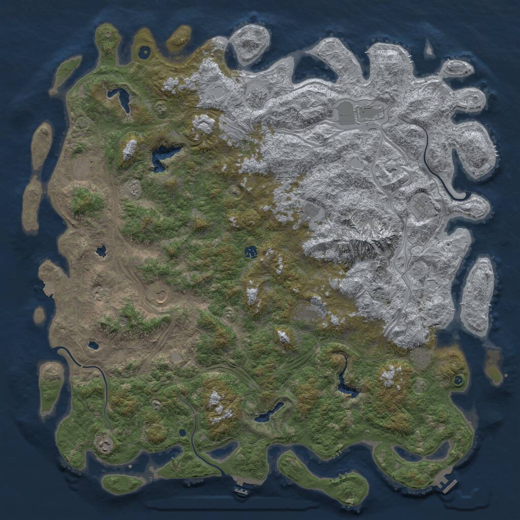 Rust Map: Procedural Map, Size: 6000, Seed: 217713221, 17 Monuments