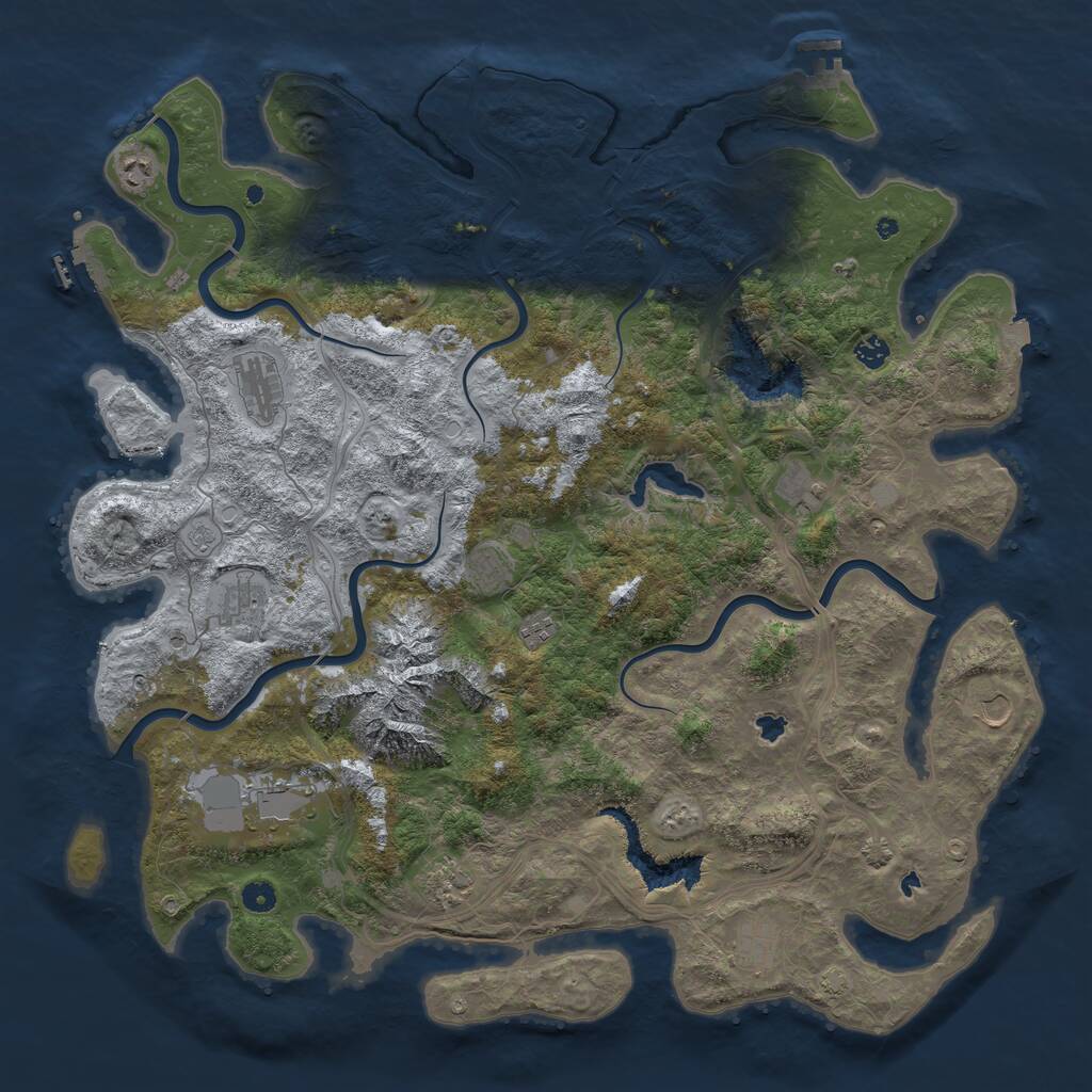 Rust Map: Procedural Map, Size: 5000, Seed: 858450055, 17 Monuments