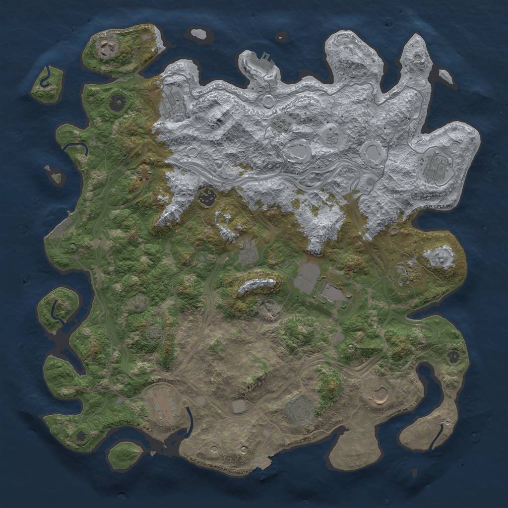 Rust Map: Procedural Map, Size: 4491, Seed: 13825, 19 Monuments